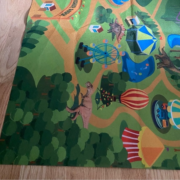 Colorful Play Mat with Amusement Park Design Dinosaur Park Truck Driving Large - Picture 2 of 7